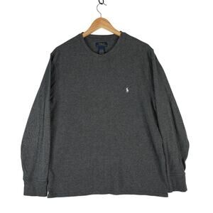 Polo Ralph Lauren Shirt Mens XL Gray Long Sleeve Waffle Knit Thermal Base Layer